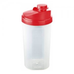 Műanyag protein shaker, piros