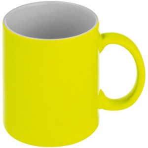 Neon színű kávésbögre, sárga